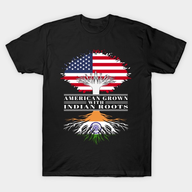 American Grown With Indian Roots Us India Flag Tree T-Shirt by BramCrye